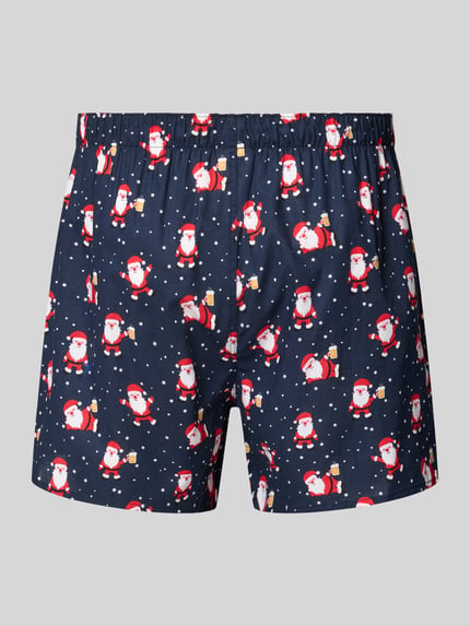 Christian Berg Men Boxershorts im Allover-Look mit elastischem Bund Dunkelblau 3
