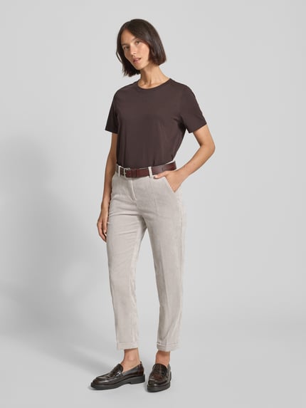 CAMBIO Corduroy broek met persplooien, model 'KRYSTAL' Steengrijs - 1