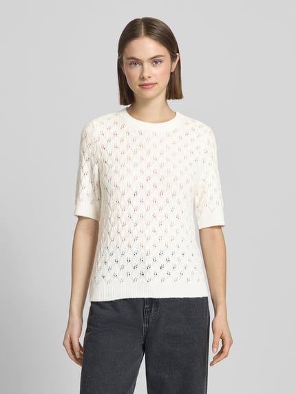 PIECES Regular fit pullover met wol Model 'LELOU' Wit - 4