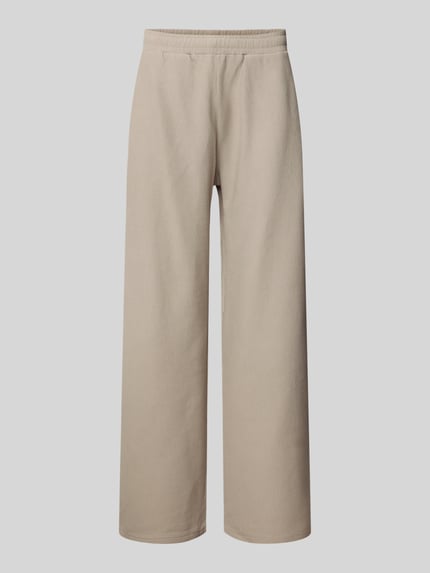 REVIEW Sweatpants in Ripp-Optik mit elastischem Bund Hellgrau 2