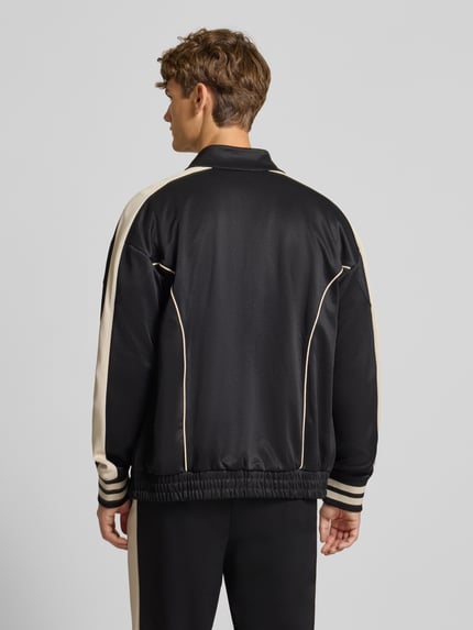 PEGADOR Oversized sweatjack met logostitching, model 'Weldon' Zwart - 5