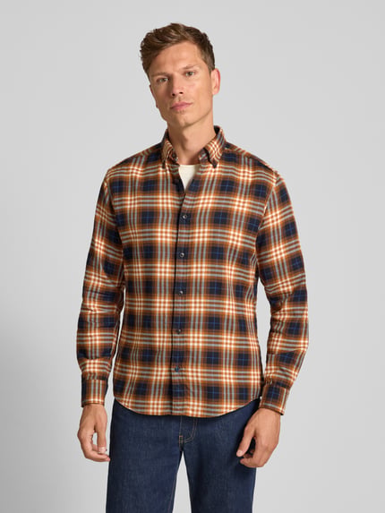 OLYMP Level 5 Regular fit vrijetijdsoverhemd met button-downkraag Cognac - 4