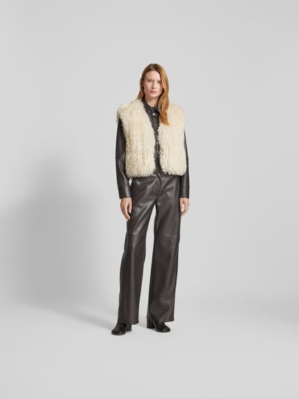 Nanushka Bodywarmer van imitatiebont Ecru - 1