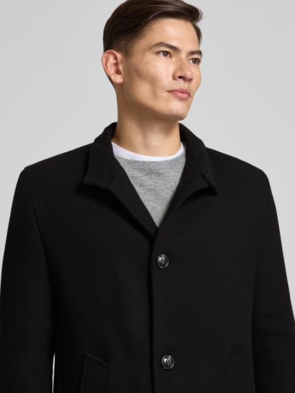 bugatti Kurzmantel mit Stehkragen und Knopfleiste Black 3