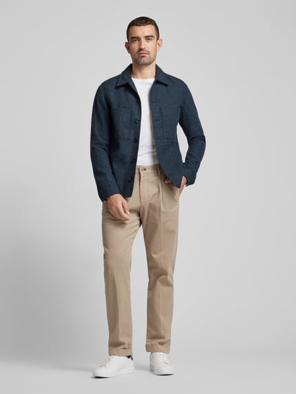 JACK & JONES Premium Hemdjacke mit Knopfleiste Modell 'WINTER' Dunkelblau 1