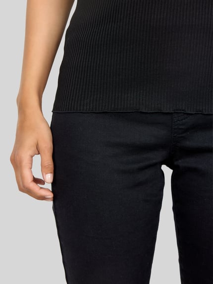 Soyaconcept Tanktop aus Seide mit Spitzenbesatz Black 6