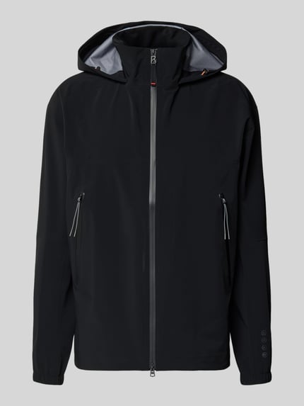 Productfoto, Jacke mit Zweiwege-Reißverschluss Modell 'YUPP-T' van FIRE + ICE, regular fit, capuchon, ritssluiting, zakken, zwart