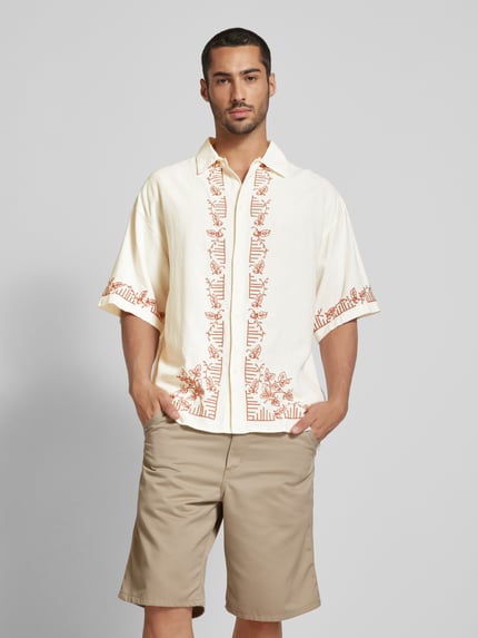 JACK & JONES Freizeithemd aus Leinen-Viskose-Mix Modell 'ORMILOS' Weiss 4