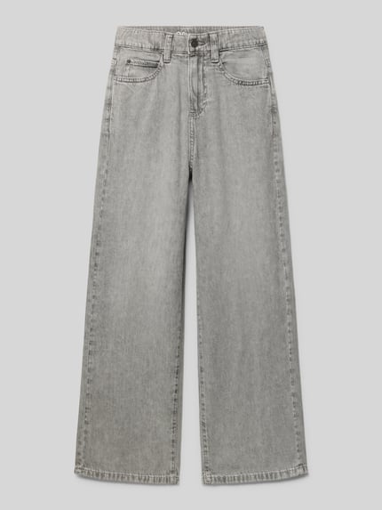 Produktfoto, Loose Fit Jeans aus reiner Baumwolle von s.Oliver RED LABEL in grauer Denim-Optik, Loose-Fit Passform, 5-Pocket-Design, Twill Textur