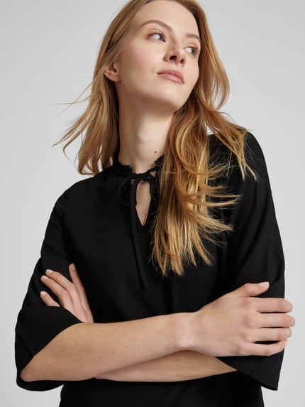 VERO MODA Tunikakleid aus Viskose-Leinen-Mix Modell 'MYMILO' Black 3
