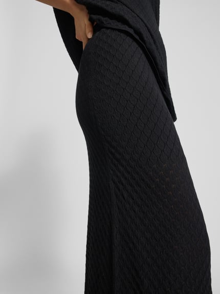 Jake*s Collection Maxirok met structuurmotief Zwart - 3