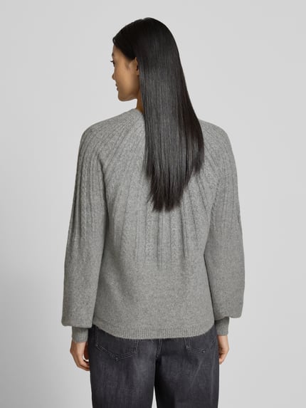 b.young Gebreide pullover met ribboorden, model 'Magge' Middengrijs - 5