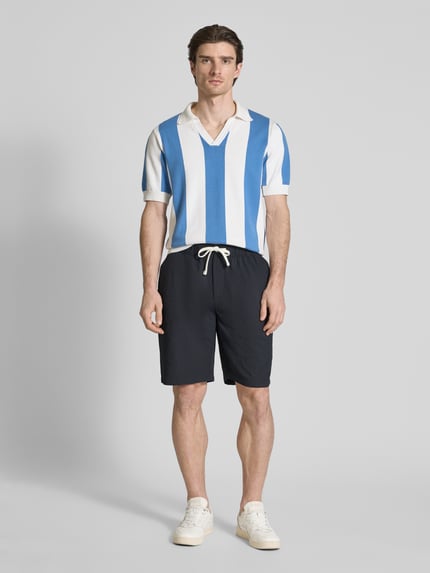 MCNEAL Regular Fit Shorts mit Strukturmuster Marine 1