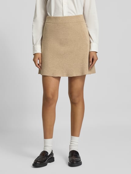 VERO MODA Uitlopende minirok van viscosemix, model 'SABA' Zand - 4