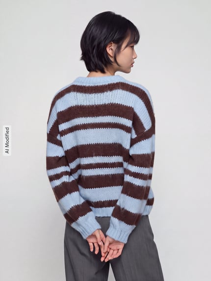 ONLY Pullover mit kuscheligem Grobstrick Hellblau 5