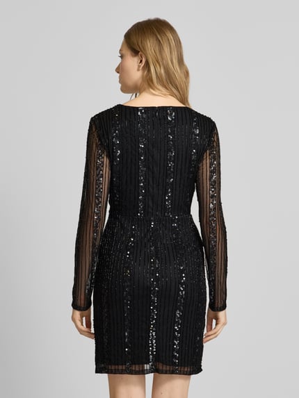 Lace & Beads Cocktailkleid in Wickel-Optik Black 5