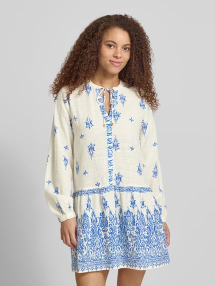 ONLY Tunika Freizeitkleid aus Baumwoll-Viskose-Mix Modell 'ALMA' Marine 4