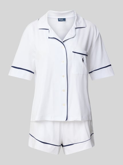 Polo Ralph Lauren Pyjama mit Logo-Stitchings Modell 'POLO ESSENTIALS' Offwhite 1