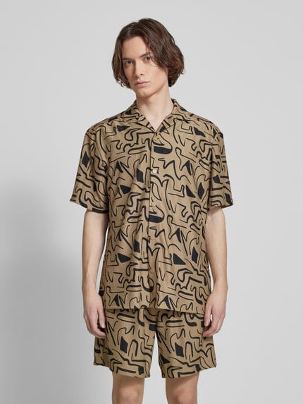 ONLY & SONS Regular Fit Freizeithemd mit Strukturmuster Modell 'KARI' Beige 4