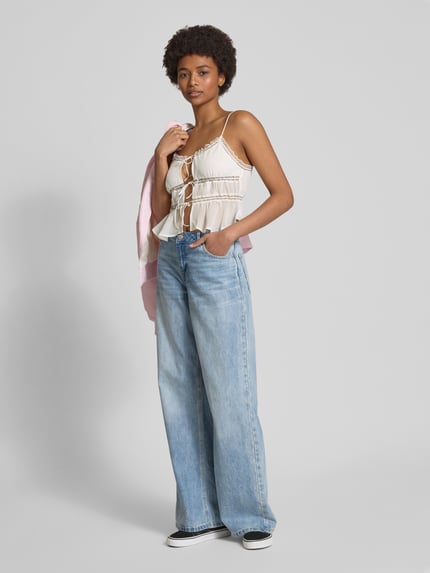 NOISY MAY® Top bluzkowy z koronką szydełkową model ‘FAIRY’ Biały 1