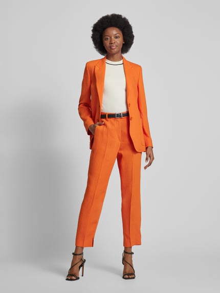 Luisa Cerano Broek van een mix van linnen en viscose met steekzakken Oranje - 1