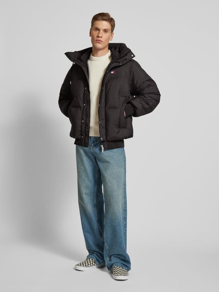 Tommy Jeans Gewatteerd jack met labeltitching en capuchon Zwart - 1