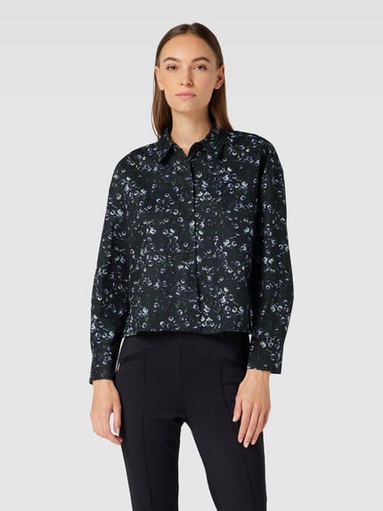 Jake*s Studio Woman Blouse met gebloemd all-over motief Zwart - 4