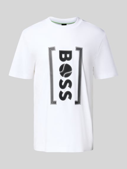 BOSS Green T-shirt o kroju regular fit z czystej bawełny model ‘ICONIC’ Biały 2
