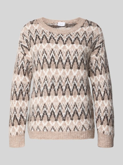 VILA Regular Fit Strickpullover mit Woll-Anteil Modell 'MARGI' Rose 2