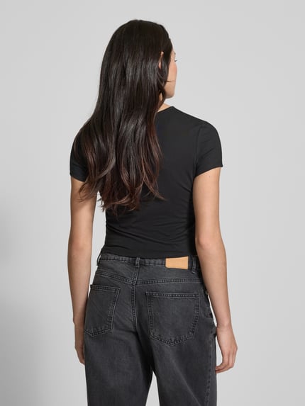 REVIEW T-Shirt mit Label-Stitching Black 5