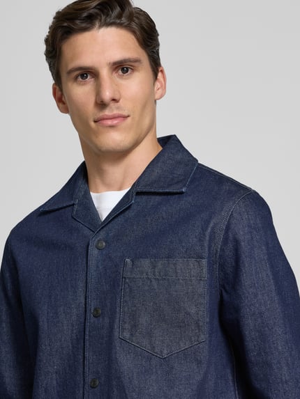 HUGO Regular fit overhemdjack met borstzak, model 'Edelo' Jeansblauw - 3