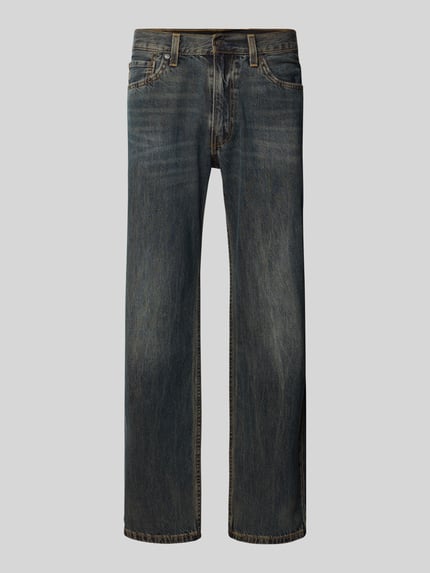 Levi's® Jeansy o kroju relaxed straight fit z efektem znoszenia model ‘555’ Niebieski 2
