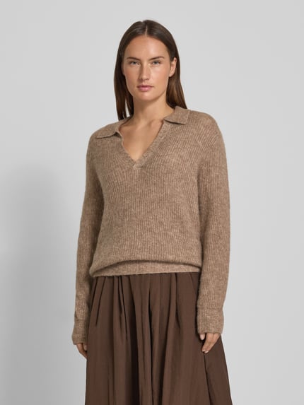 FREE/QUENT Slim Fit Strickpullover mit Woll-Anteil Modell 'Hil' Taupe 4