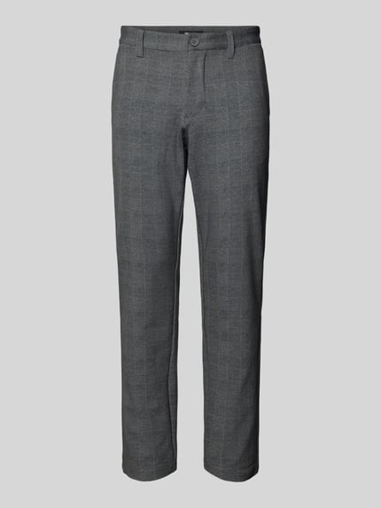 ONLY & SONS Spodnie o kroju tapered fit z dodatkiem streczu model ‘Mark’ Antracytowy 2