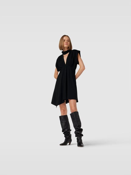 Iro Mini-jurk met v-hals Zwart - 1