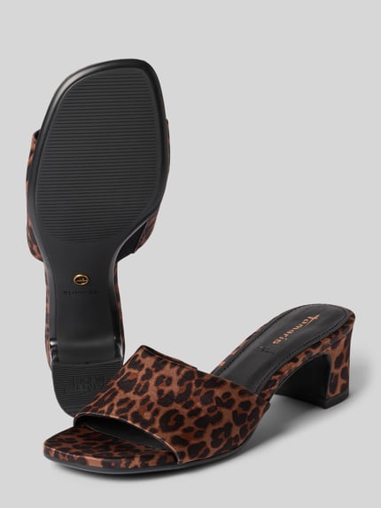 Tamaris Slippers met all-over motief Beige - 4