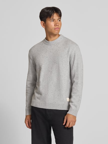 JACK & JONES Regular Fit Strickpullover mit Rundhalsausschnitt Hellgrau 4