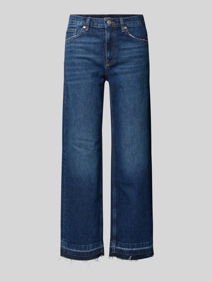 Produktfoto, Jeans in verkürzter Passform mit Fransen von JOOP! aus Baumwoll-Mix mit Stretch-Anteil, Eingrifftaschen, blaue Waschung