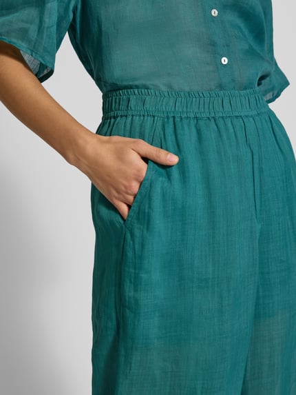Christian Berg Woman Wide Leg Stoffhose mit elastischem Bund Smaragd 3