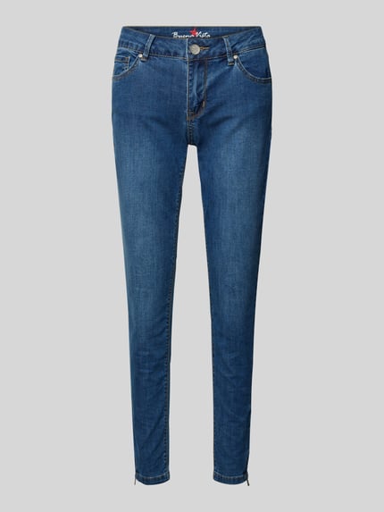 Produktfoto, Cropped Jeans mit Eingrifftaschen von Buena Vista in mittelblauem Denim, Baumwoll-Mix mit Stretch, Slim Fit, klare Struktur