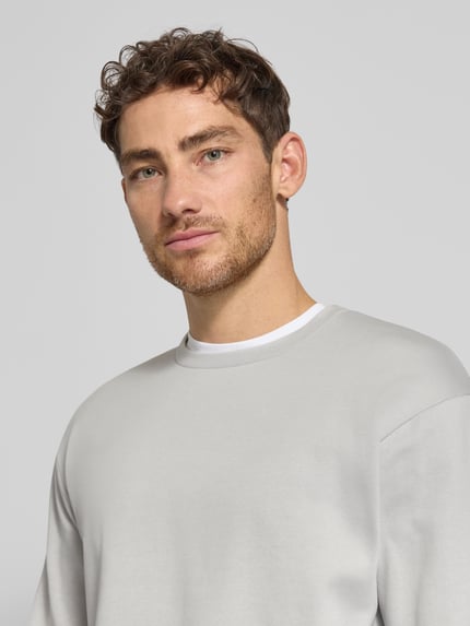 Tom Tailor Denim Regular Fit Sweatshirt aus Baumwoll-Mix Hellgrau 3