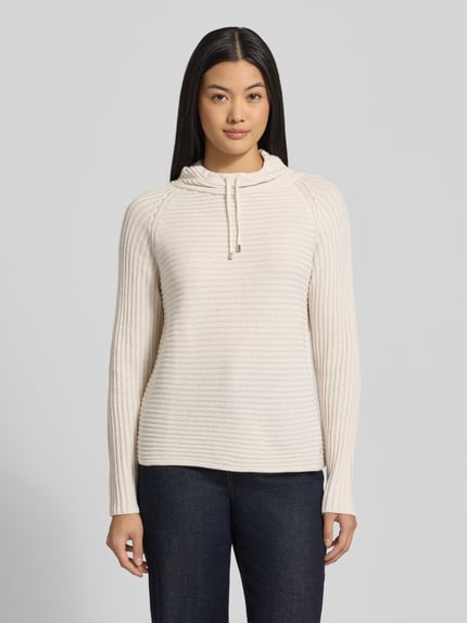 monari Gebreide pullover met opstaande kraag Ecru - 4