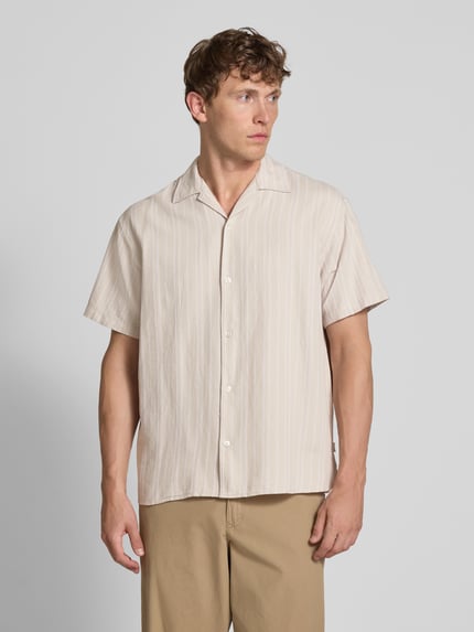 JACK & JONES Premium Regular Fit Freizeithemd aus Baumwoll-Mix mit Leinen-Anteil Modell 'MONTANA' Beige 4