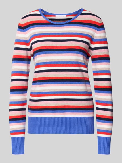 Christian Berg Woman Strickpullover mit gerippten Abschlüssen Royal Melange 2