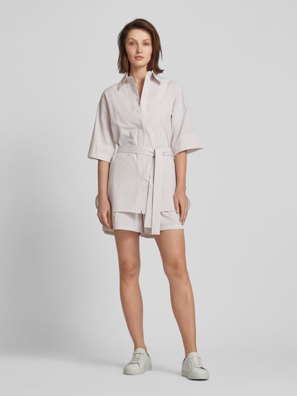 MM by Max Mara Kurzarmbluse mit Bindegürtel Modell 'TEXAS' Ecru 1