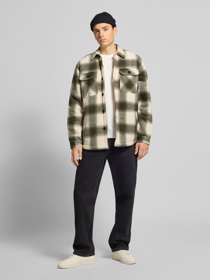 Redefined Rebel Regular fit overhemdjack met kentkraag, model 'Rian' Offwhite - 1