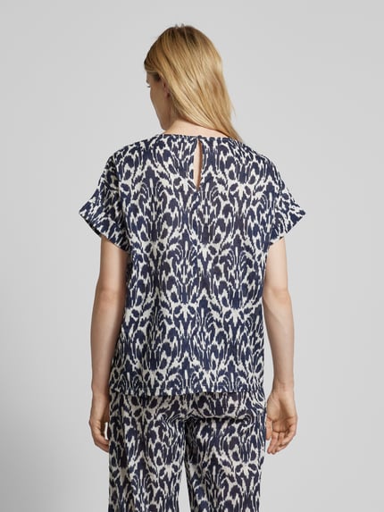 mbyM Blusenshirt mit Strukturmuster Modell 'Amana' Marine 5