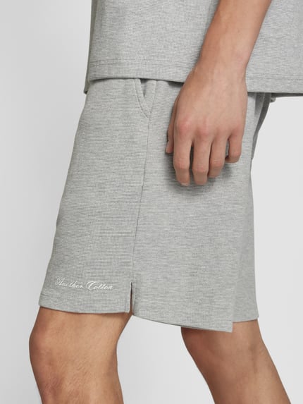 ANOTHER COTTON LAB Szorty o kroju relaxed fit z fakturowanym wzorem Średnioszary melanż 3