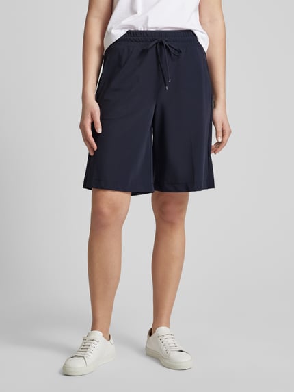 CAMBIO Wide leg korte broek met achterzakken, model 'CLARA' Marineblauw - 4