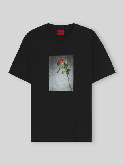 HUGO Regular fit t-shirt van puur katoen model 'Durose' Zwart - 2